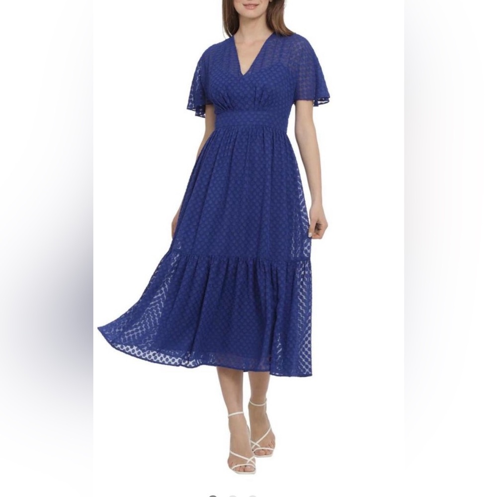 Maggy London Elegant Royal Blue Midi Dress